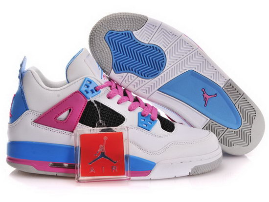 Womens Air Jordan Retro 4 Whiter Pink Blue Japan